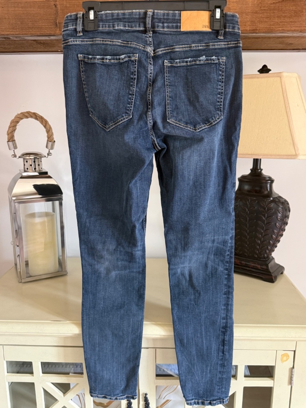 Zara Dark Wash Skinny Jeans - Size 10 - Picture 2 of 5